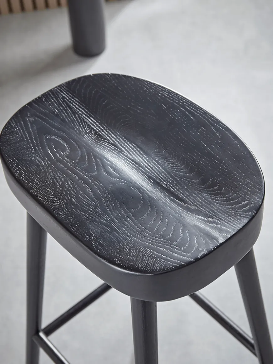 Weathered Oak Counter Stool - Black