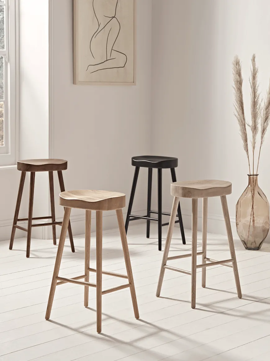 Weathered Oak Counter Stool - Black