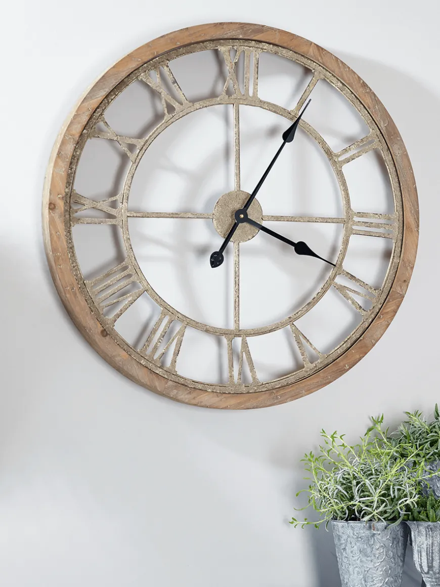Weathered Wood Cut Out Clock