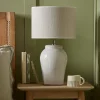 White Glazed Table Lamp - Small