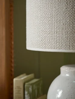 White Glazed Table Lamp - Small