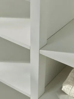 White Rattan Display Cabinet
