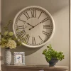 Whitewashed Embossed Clock