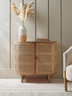Wicker Curved Storage Cabinet
