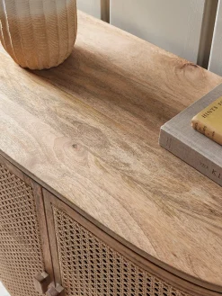 Wicker Curved Storage Cabinet