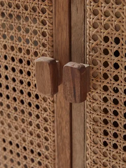 Wicker Curved Storage Cabinet