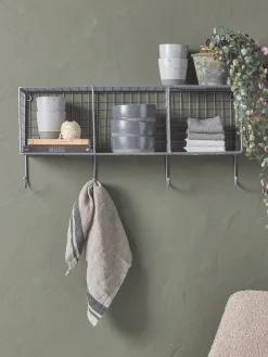 Wirework Shelf & Hooks