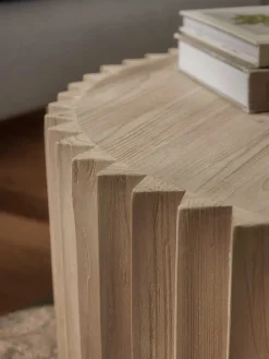 Wooden Ribbed Coffee Table