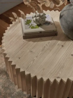 Wooden Ribbed Coffee Table
