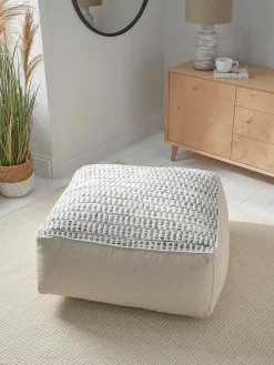 Woven Grey Pouffe