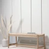 Woven Rope Oak Bench
